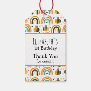 Cute Bumble Bee Pattern Birthday Thank You Gift Tags