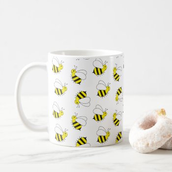 Cute Bumble Bee Pattern Coffee Mug by DoodleDeDoo at Zazzle