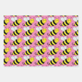 Cute Bumble Bee Pattern | Colorful Wrapping Paper Sheets (Front 3)