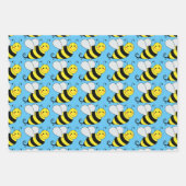 Cute Bumble Bee Pattern | Colorful Wrapping Paper Sheets (Front 2)
