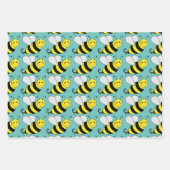 Cute Bumble Bee Pattern | Colorful Wrapping Paper Sheets (Front)