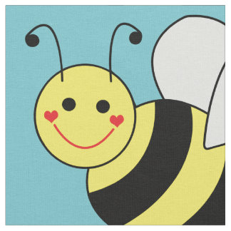 Cute Bumble Bee Pattern Fabric