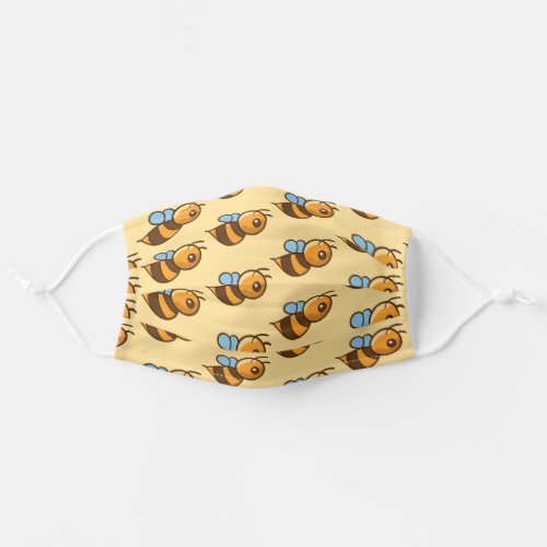 Cute Bumble Bee Pattern Insect Bugs Yellow Adult Cloth Face Mask