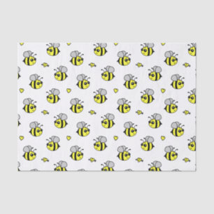 Cute Bumble Bee Pattern White Tissue Paper