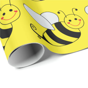 Cute Bumble Bee Pattern Wrapping Paper