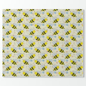 Cute Bumble Bee Pattern Wrapping Paper (Flat)