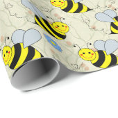 Cute Bumble Bee Pattern Wrapping Paper (Roll Corner)