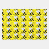 Cute Yellow Bumble Bees and Honeycomb Baby Shower Wrapping Paper