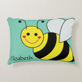 Cute Bumble Bee Personalized Accent Pillow