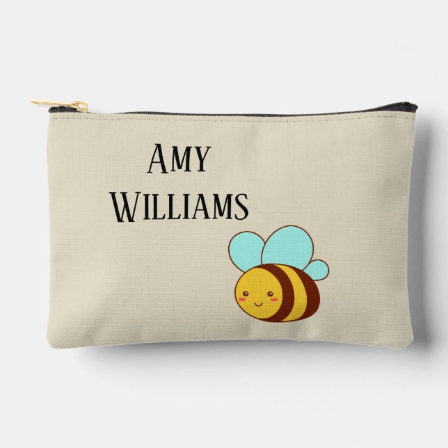 Cute bumble bee personalized  accessory pouch (Front)