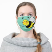 Cute Bumble Bee Personalized Adult Cloth Face Mask (Worn)
