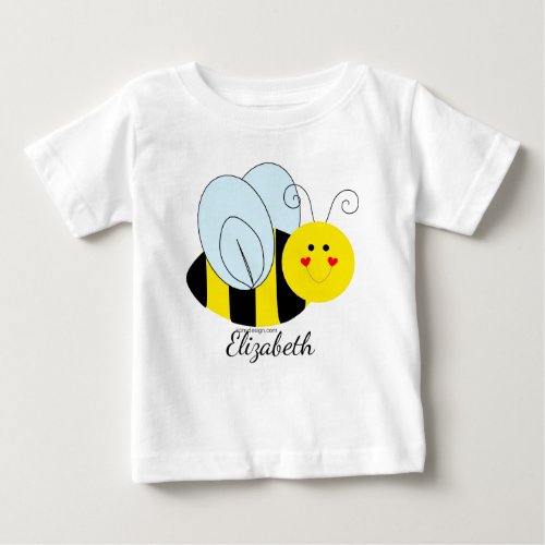 Cute Bumble Bee Personalized Baby T_Shirt