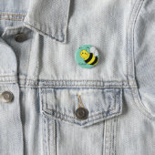 Cute Bumble Bee Personalized Button (In Situ)