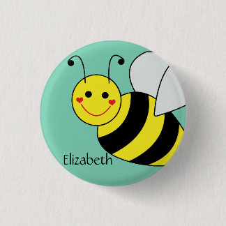 Cute Bumble Bee Personalized Button