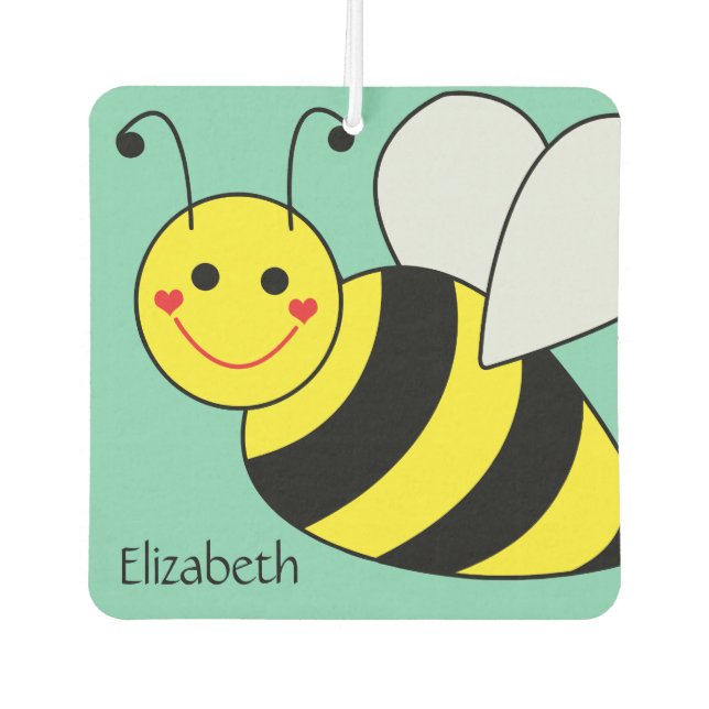 Cute Bumble Bee Personalized Car Air Freshener (Front)