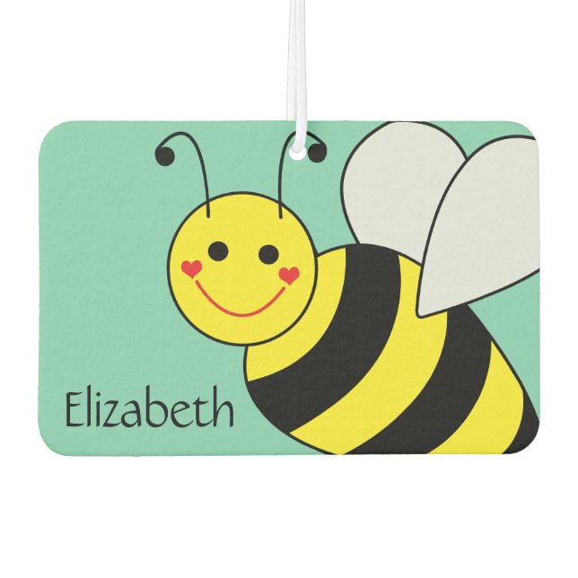 Cute Bumble Bee Personalized Car Air Freshener (Front)