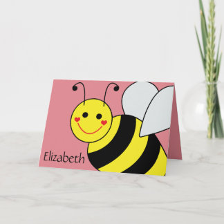 Cute Bumble Bee Personalized Card