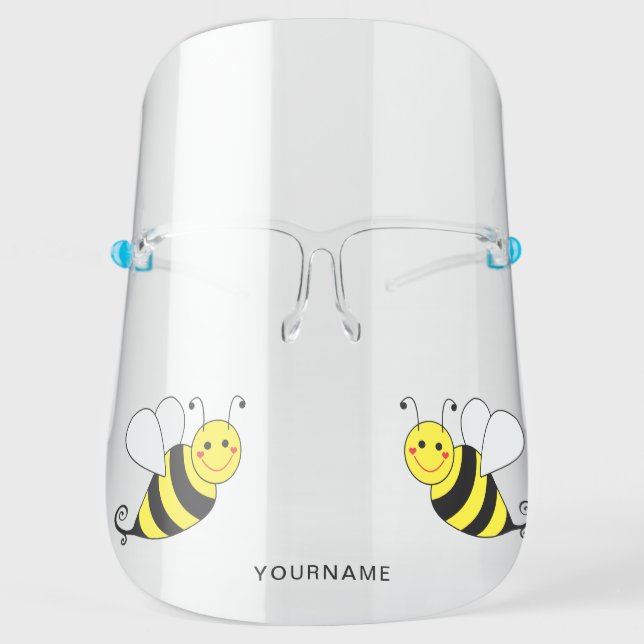 Cute Bumble Bee Personalized Face Shield (Front)