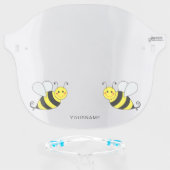 Cute Bumble Bee Personalized Face Shield (Front w/Glasses)