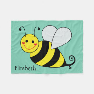 Cute Bumble Bee Personalized Fleece Blanket