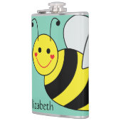 Cute Bumble Bee Personalized Hip Flask (Left)