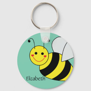Cute Bumble Bee Personalized Keychain