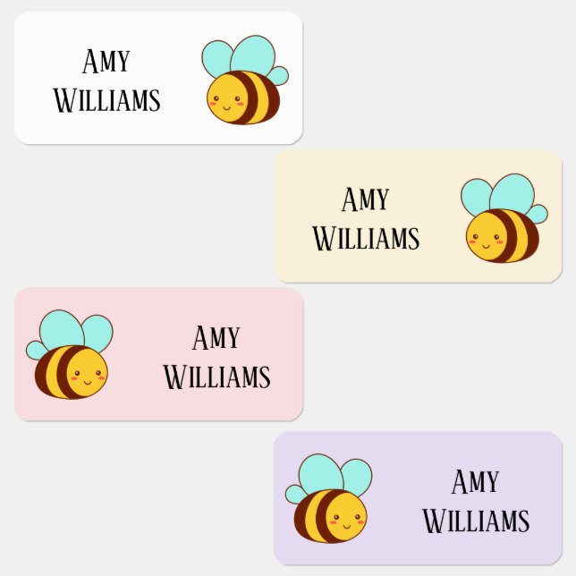 Cute bumble bee personalized  kids' labels (Group)