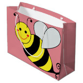 Cute Bumble Bee Personalized Large Gift Bag (Back Angled)