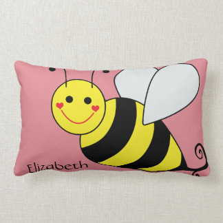 Cute Bumble Bee Personalized Lumbar Pillow