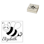 Cute Bumble Bee Personalized Rubber Stamp (Stamped)