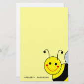 Cute Bumble Bee Personalized Stationery (Front/Back)
