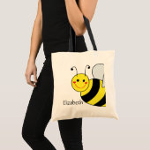 Cute Bumble Bee Personalized Tote Bag (Front (Product))