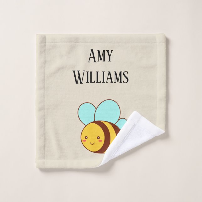 Cute bumble bee personalized  wash cloth (Wash Cloth)