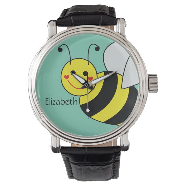 Cute Bumble Bee Personalized Watch (Front)