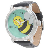 Cute Bumble Bee Personalized Watch (Angled)
