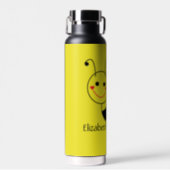 Cute Bumble Bee Personalized Yellow Water Bottle (Front)
