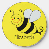 Cute Bumble Bee Personalized Yellow Wireless Charger (Front)