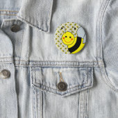 Cute Bumble Bee Pinback Button (In Situ)