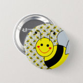 Cute Bumble Bee Pinback Button (Front & Back)
