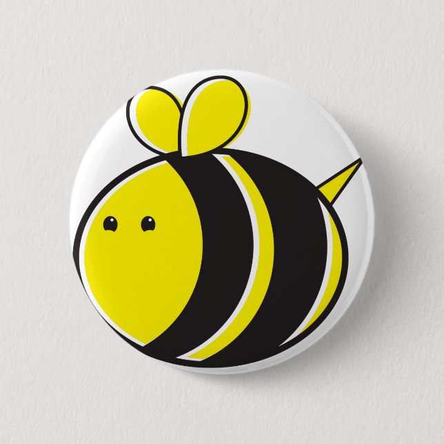 Cute bumble bee pinback button (Front)