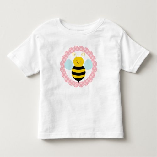 Cute Bumble Bee _ Pink Yellow Toddler T_shirt