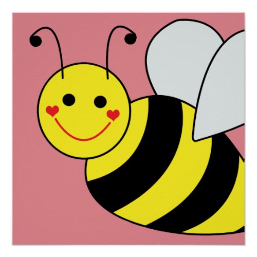 Cute Bumble Bee Poster