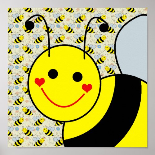 Cute Bumble Bee Poster