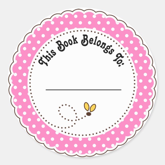 Cute Bumble Bee Reading Bookplates (Front)