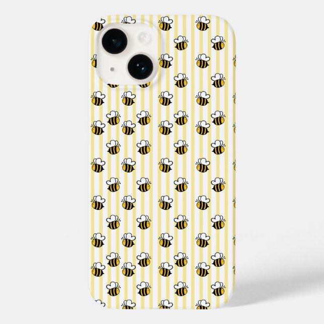 Cute Bumble Bee Seamless Pattern Case-Mate iPhone Case (Back)
