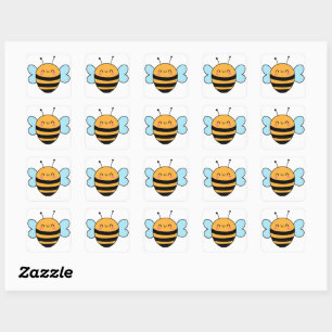 Cute Bumble Bee Square Sticker