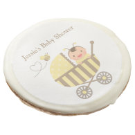 Cute Bumble Bee Stroller Baby Shower Sugar Cookie