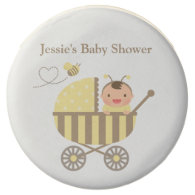 Cute Bumble Bee Stroller Baby Shower Treats Chocolate Dipped Oreo