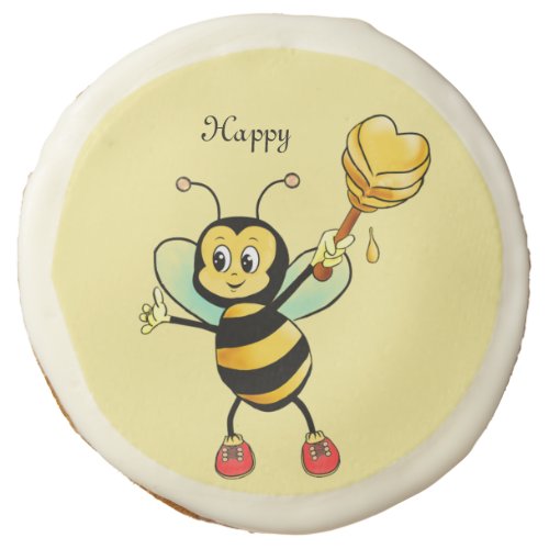 Cute Bumble Bee  Sweet Calligraphy Sugar Cookie