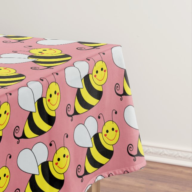 Cute Bumble Bee Tablecloth (In Situ)
